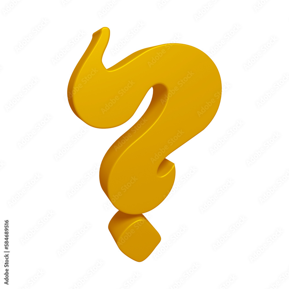 Golden question mark or icon design in 3d rendering Golden question mark or icon design in 3d rendering