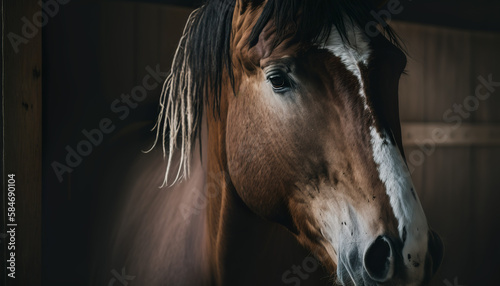 Portrait of a horse, Generative AI