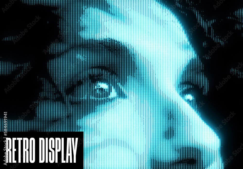 Pixelated Photo Effect Mockup Stock Template | Adobe Stock