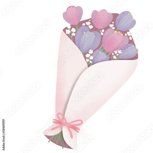 pink and white Flowers bouquet.