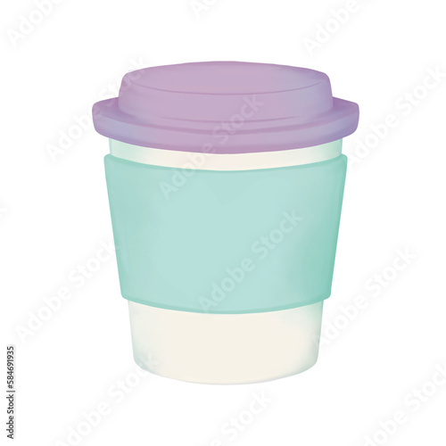 cup of coffee pastels color isolate.