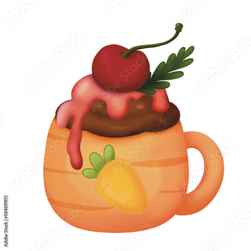 Chocolate Lava Cartoon isolation.