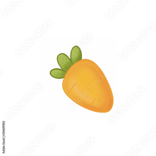 Cute Carrot cartoon isolated.