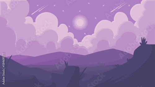 vector illustration of natural scenery background with monochromatic colors