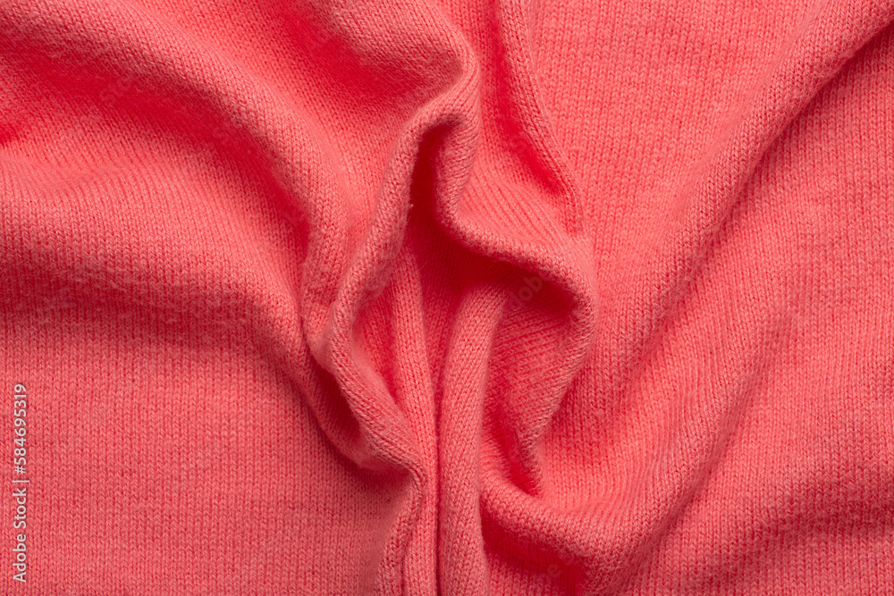 Fototapeta premium Pink soft fabric shaped as female genital organs, vulva and labia, vagina concept