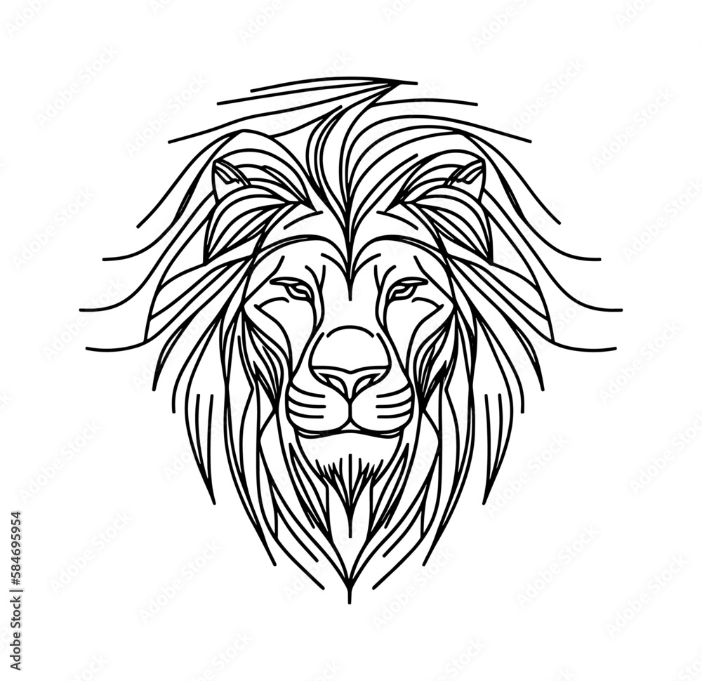 Obraz premium lion logo, lion head vector illustration