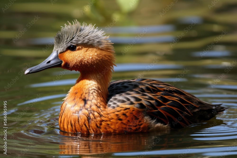 Obraz premium The name of this species is Angut . Angut is a domesticable diver wild bird from the duck family with bone colored feathers. Generative AI