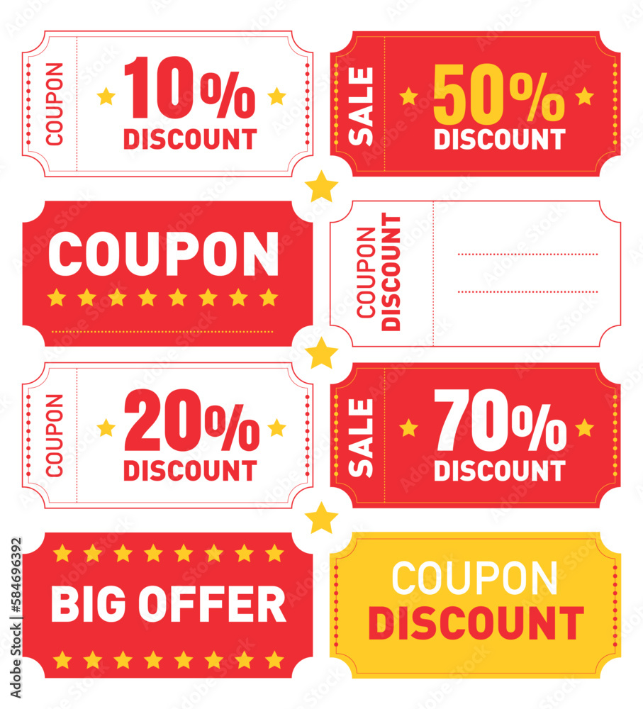 set of coupons for sale with discount and offers
set of coupons for sale with discount and offers