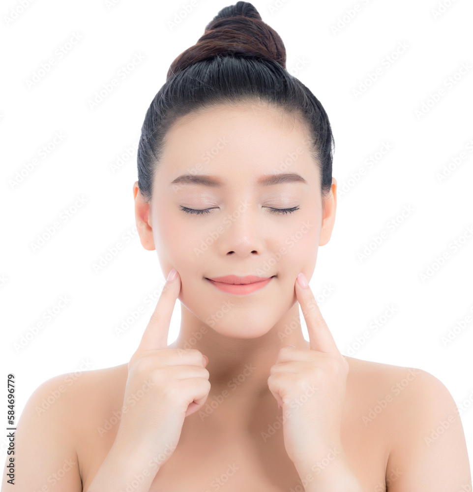 Portrait of beautiful woman makeup of cosmetic, girl hand touch cheek and smile attractive, face of beauty perfect with wellness, with skin healthcare concept. Portrait of beautiful woman makeup of cosmetic, girl hand touch cheek and smile attractive, face of beauty perfect with wellness, with skin healthcare concept.