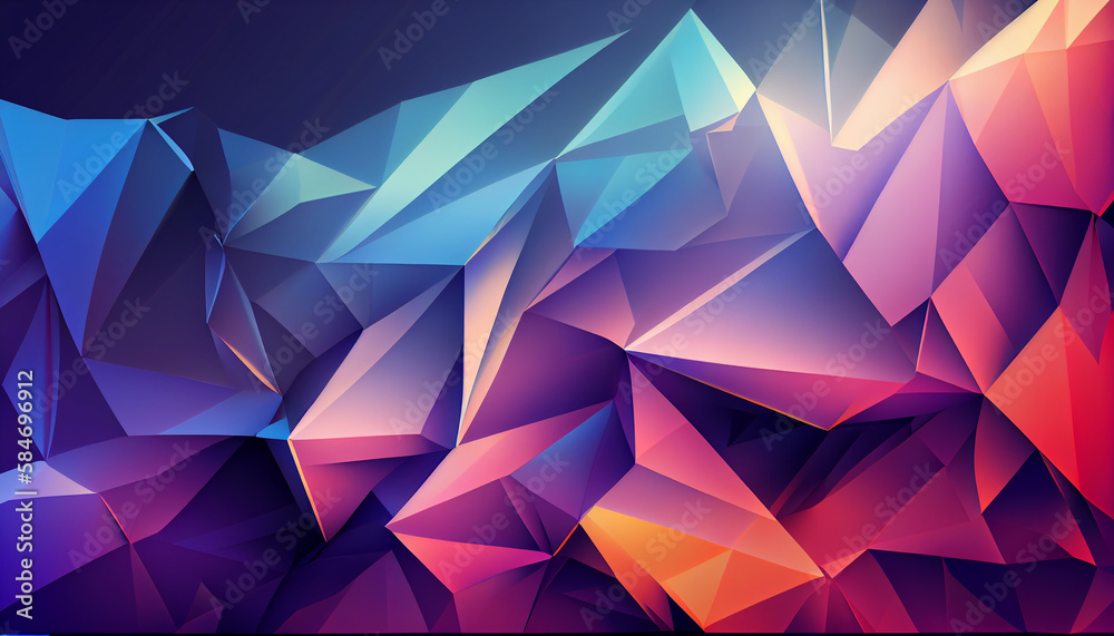 Obraz premium Geometric colorful background in low poly style. Polygonal background. Generative AI