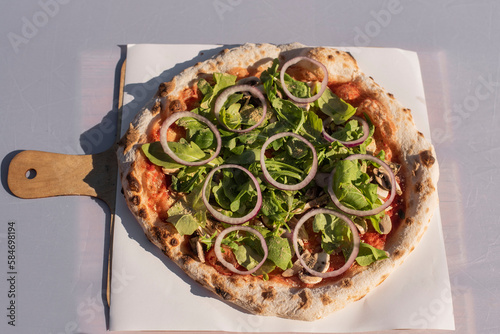 Obraz na płótnie Pizza z pieca opalanego drewnem. w salonie