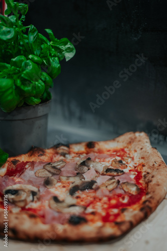 Obraz na płótnie Pizza z pieca opalanego drewnem. w salonie