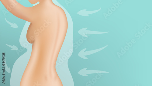Perfect Body Of Woman With Silhouette Of Fat One