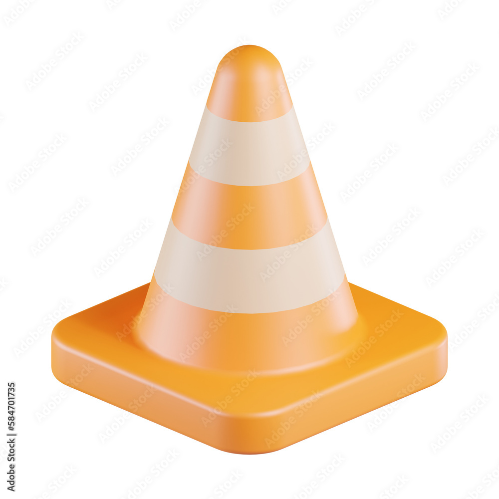 Fototapeta premium Traffic Cone 3D Icon