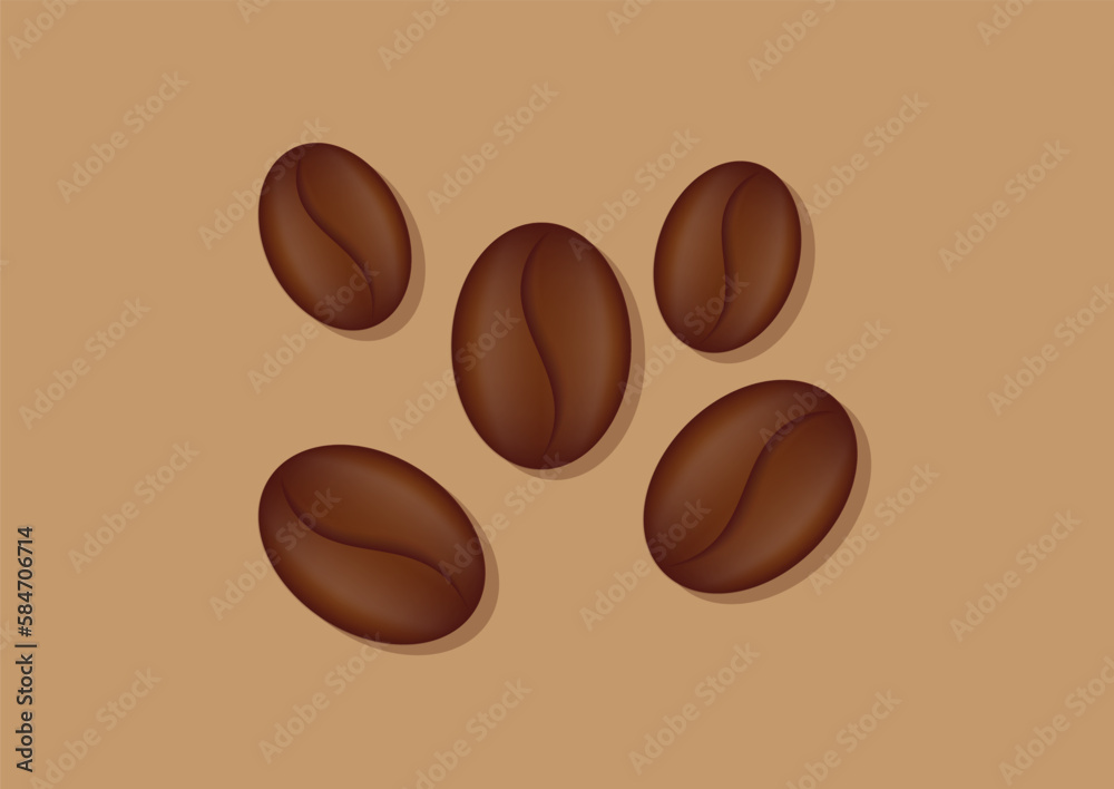 Obraz premium Realistic Coffee Beans Clipart Vector