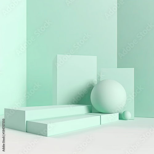 minimal green background 3D