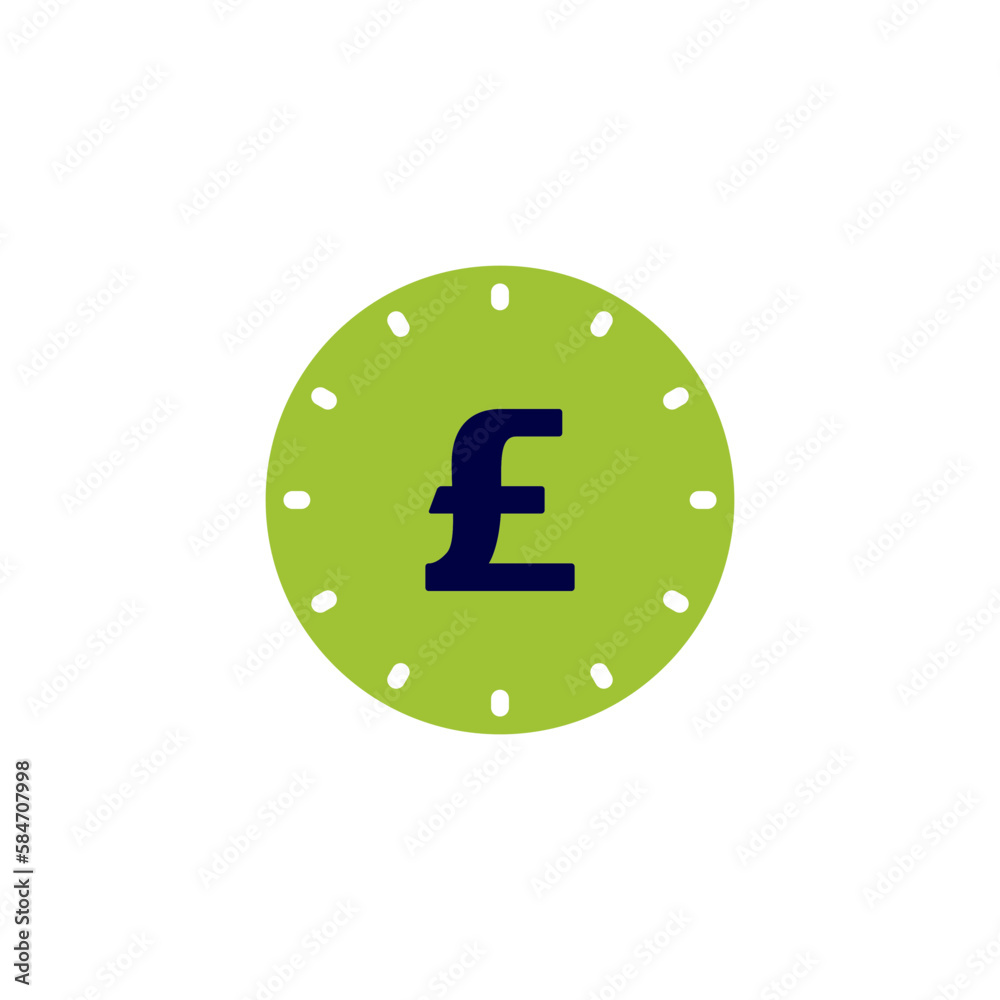 icon vector concept of basic or regular pound sterling coin with green circle. Can used for social media, website, web, poster, mobile apps icon vector concept of basic or regular pound sterling coin with green circle. Can used for social media, website, web, poster, mobile apps