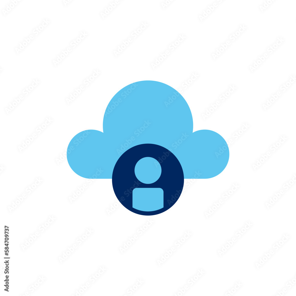 vector icon concept of avatar user and cloud. Can be used for social media, office, working, job seeking, hiring employees, human resources, technology. Can be for web, website, poster, apps vector icon concept of avatar user and cloud. Can be used for social media, office, working, job seeking, hiring employees, human resources, technology. Can be for web, website, poster, apps