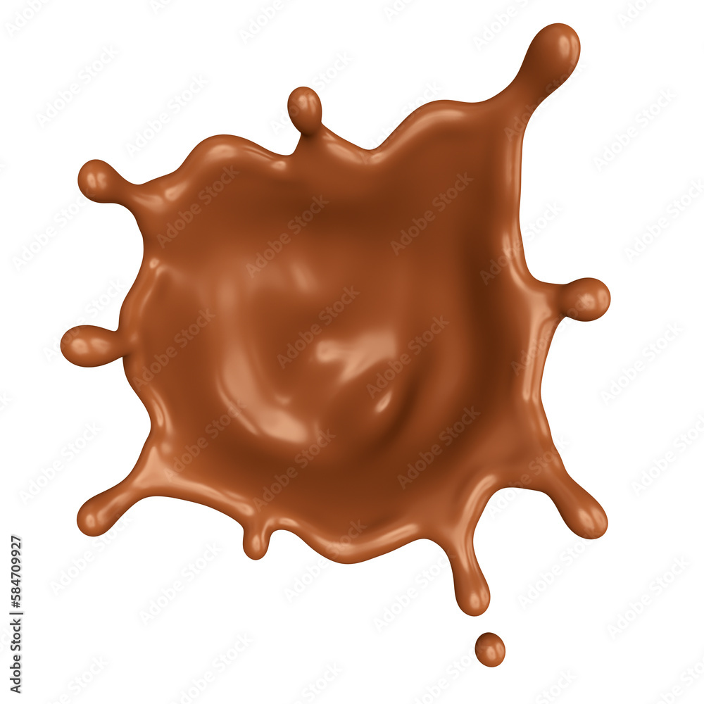 Melted chocolate splash in realistic 3d render Melted chocolate splash in realistic 3d render