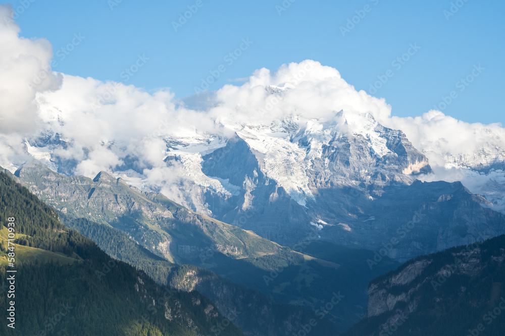 Aerial view from top of Interlaken, Harder Kulm, Switzerland