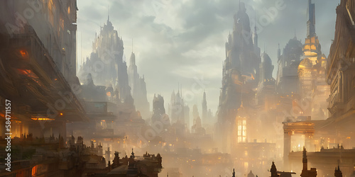 Skyline of a Fantasy City