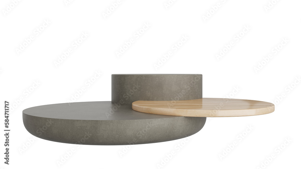 Podium Product Display Stand On Transparent Background Minimal Showcase. 3D Render Illustration