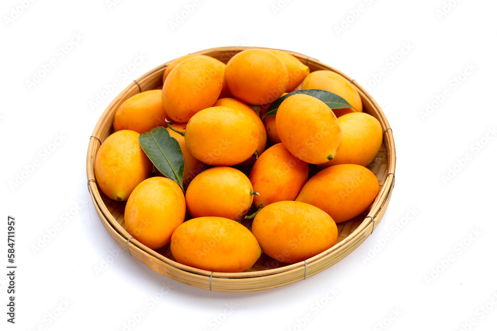 Marian plum fruit isolated on white background Marian plum fruit isolated on white background