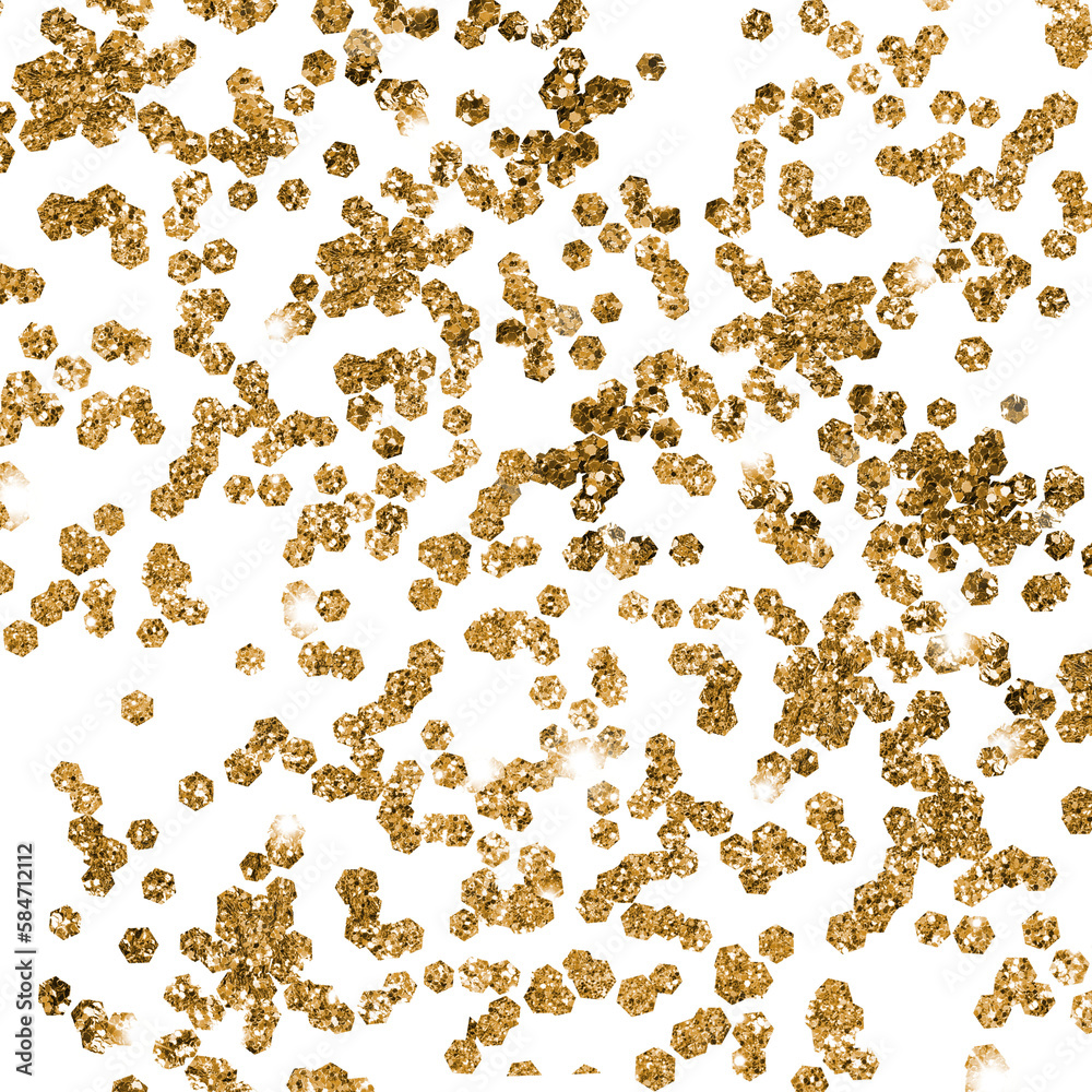 gold glitter granules, decorative elements for backgrounds and social media, glamor abstract background in png format