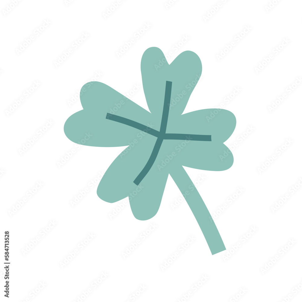 flat four-leaf clover. leprechauns, patrick's day, lucky man. hand drawn vector illustration. flat four-leaf clover. leprechauns, patrick's day, lucky man. hand drawn vector illustration.