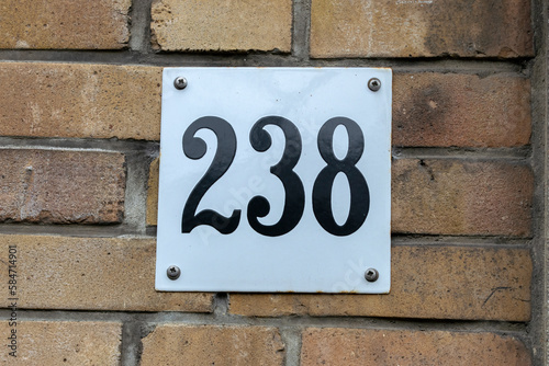 A Close Up House Number 238 At Amsterdam The Netherlands 19-3-2023