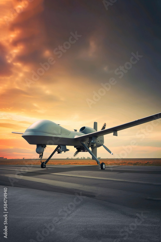 AI illustration of remotely piloted aircraft at the airbase © Marko
