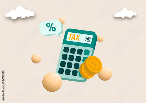 Tax preparation abstract concept vector illustration. The corporate tax, taxable income, fiscal year, document preparation, payment planning, corporate accountancy, and annual return abstract metaphor