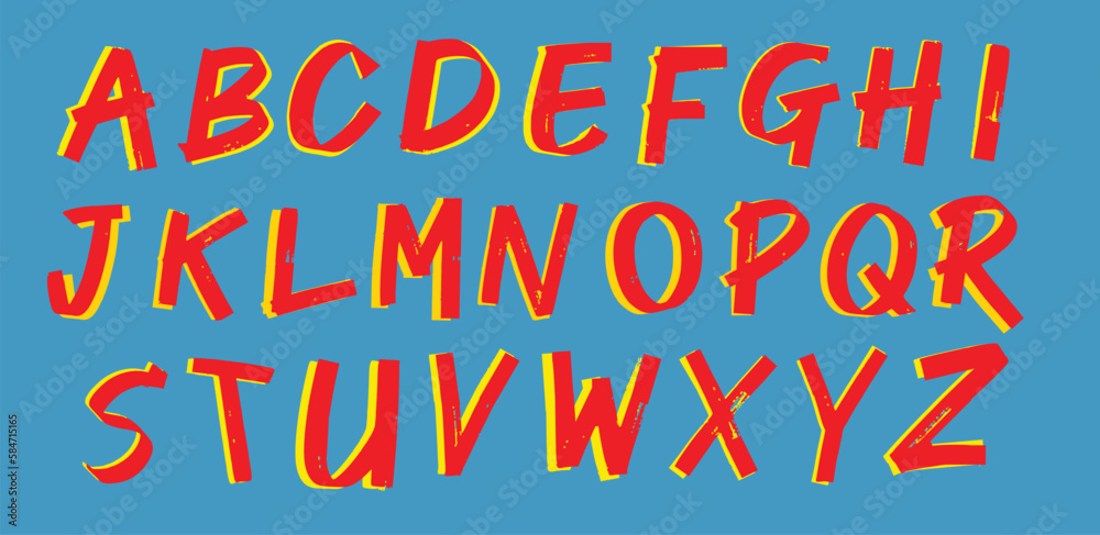 Red grunge font, alphabet Letters font Red grunge font, alphabet Letters font