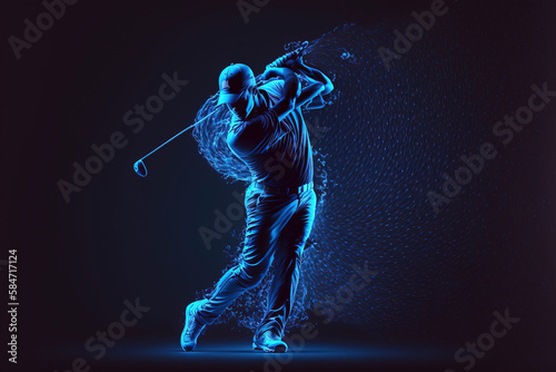 Golfer in golf swing created with Generative AI technology