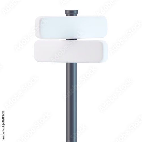 3d direction road sign icon with shadow isolated on gray background. Render of template crossroad street sign to choose the right direction and street. 3d cartoon simple vector illustration.