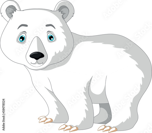 Cute Polar Bear Cartoon Posing