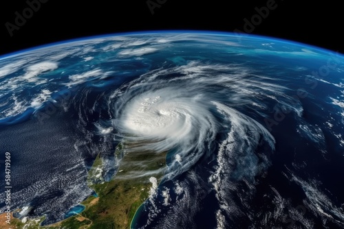 Hurricane Ian will be approaching the Florida coast in September 2022. This image's components were provided by NASA. Generative AI