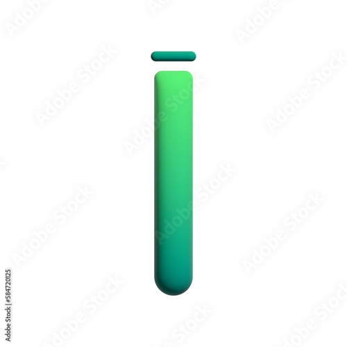 3d test tube with liquid