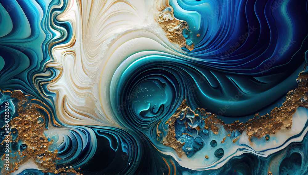 Marble Swirls and Ripples of Agate Abstract Ocean with Natural Luxury Texture with Generative AI Technology Marble Swirls and Ripples of Agate Abstract Ocean with Natural Luxury Texture with Generative AI Technology