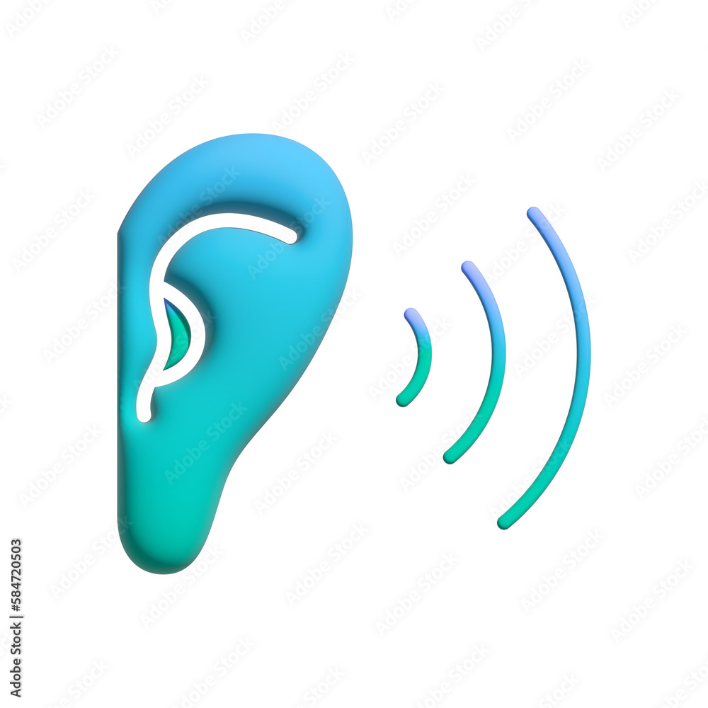 Obraz premium 3d hearing ear