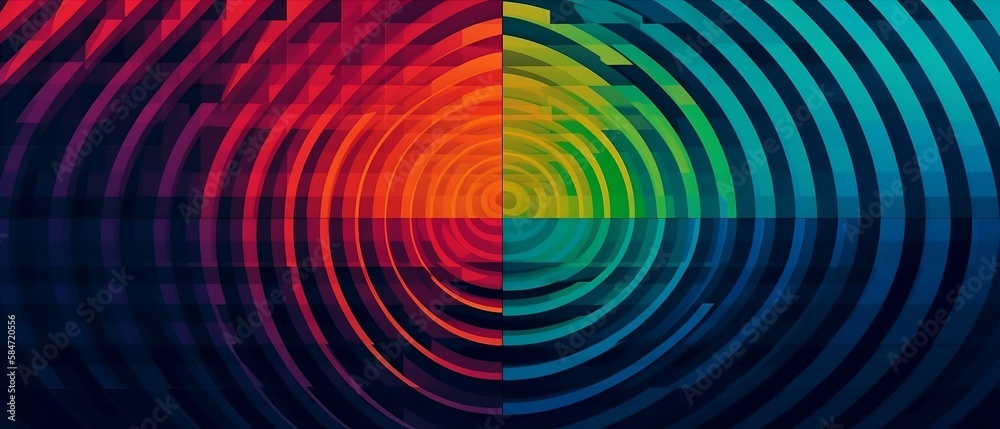 Abstract Color Gradients through the Fibonacci Grid