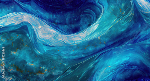 The Starry Night color Ripples Abstract Ocean with Natural Luxury Texture with Generative AI Technology