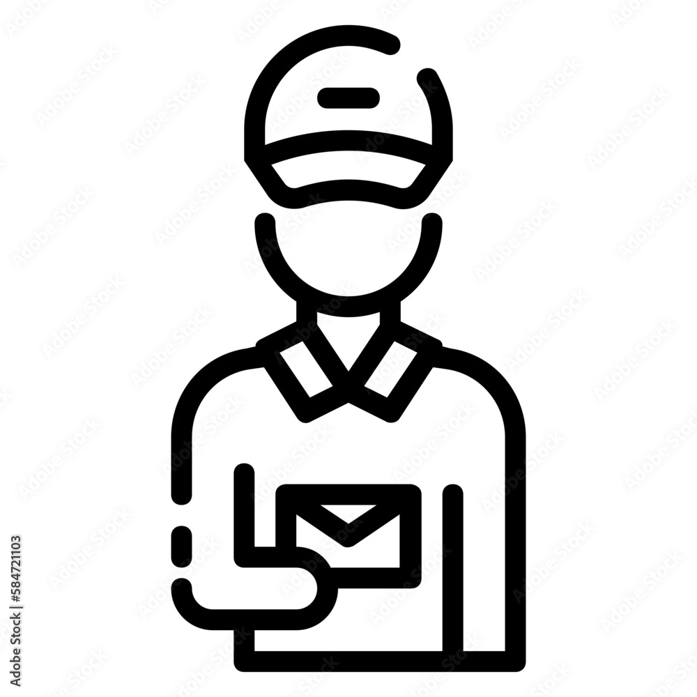 mail carrier avatar outline icon