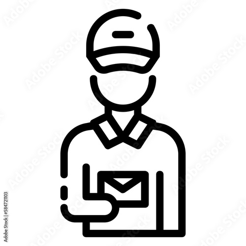 mail carrier avatar outline icon