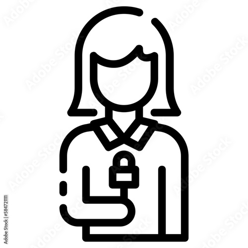 female news reporter avatar outline icon