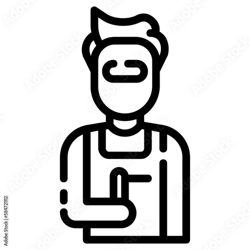 welder avatar outline icon