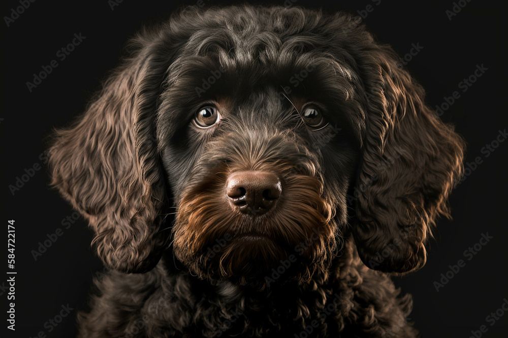 Meet the Loyal and Affectionate Barbet Dog Breed on a Striking Dark Background