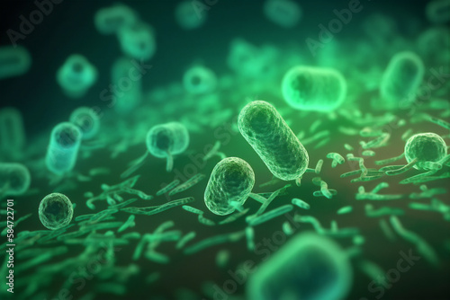 Microscopic green bacteria