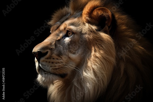 The Majestic African Lion  King of the Wild and Carnivore of Nature  Generative AI
