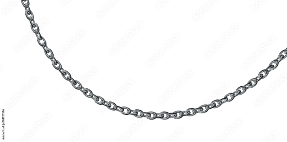 Silver necklace. Platinum chain. Luxury jewelry pendant or coulomb on white background isolated vector illustration for ads, flyers, wed site sale elements design. Metal silver chain. Silver necklace. Platinum chain. Luxury jewelry pendant or coulomb on white background isolated vector illustration for ads, flyers, wed site sale elements design. Metal silver chain.